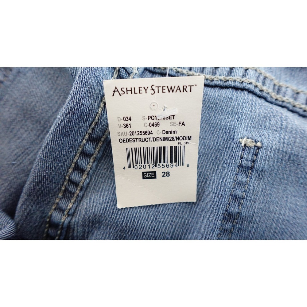 Ashley Stewart oedestruct denim  Jeans Size 28 New  Slim Stretchy - Picture 9 of 14
